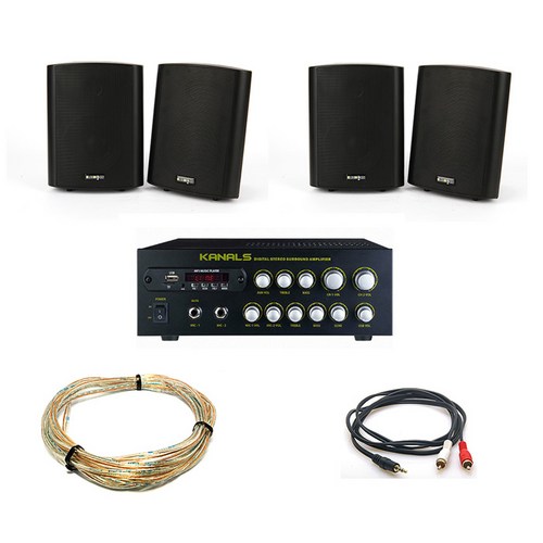 190-240 매장음향 풀세트 앰프/4스피커/케이블/카페, 190-240풀세트