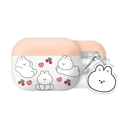 바니푸드 에어팟 에어팟프로 시리즈 하드 케이스 키링 세트, 체리, AirPods Pro(2세대)