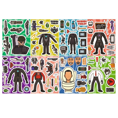스키비디 토일렛 스티커, 1세트, 혼합색상