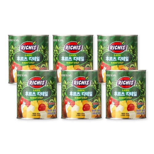 리치스 트로피칼 후르츠 칵테일 원터치, 850g, 6개