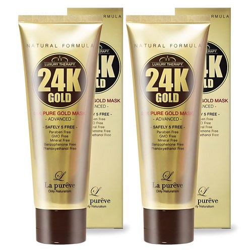 라퓨레브 24K 퓨어 골드 필오프팩 모공수축 뜯어내는 순금 모델링 필링 마스크 팩, 1개입, 2개