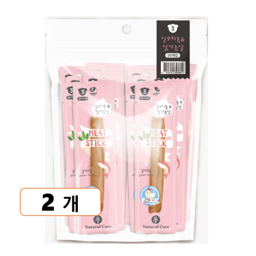 네츄럴코어 미트스틱 실꼬리돔 닭가슴살 강아지 대용량 간식 20p 1개 2개 3개 4개 5개