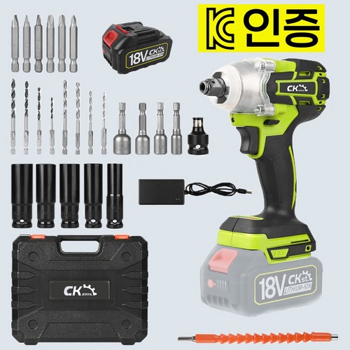 [국내출고] 무선 전동임팩 KC인증 마끼다호환 풀세트 전동드릴, 1세트