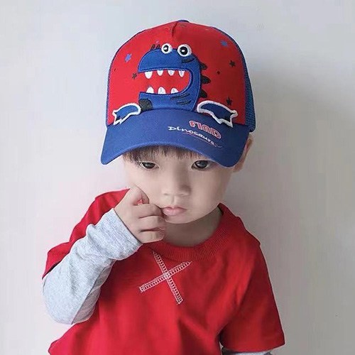 솜니옴베베 유아 아동 공룡 매쉬 여름 캡 야구 모자 (3세~7세)