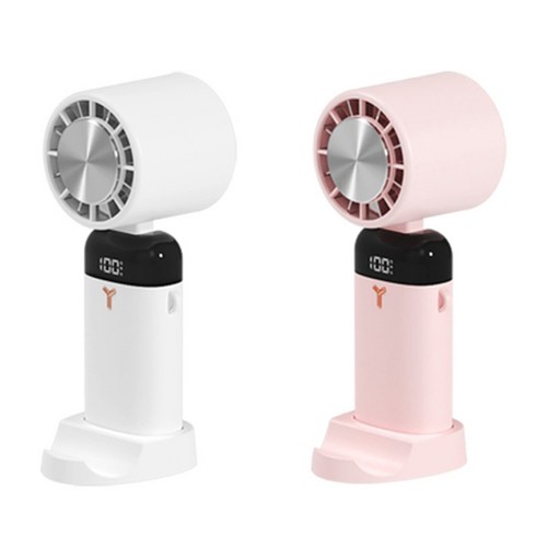 다온몰 휴대용 에어컨 핸디 냉각 선풍기 COOL-10 손선풍기, 심플화이트+파스텔핑크 (할인)