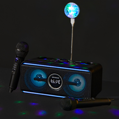 마농 휴대용 가정용 무선 블루투스 노래방 듀얼 마이크 스피커 노래방 기계 반주기 세트 + 미러볼, [1+1] 노래방기계