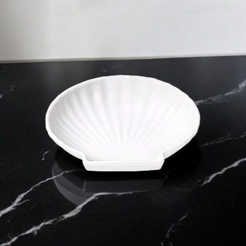 미색 가리비 앞접시 다용도 그릇 한식 식당 플레이팅, 1개