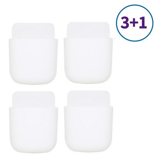 모이즌 에어컨 리모컨 부착형 벽걸이 거치대, 화이트, 4개