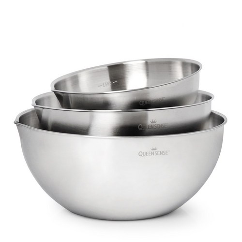 퀸센스 스텐 믹싱볼 기본 3종 세트, 20cm, 24cm, 28cm, 믹싱볼 3종, 1세트
