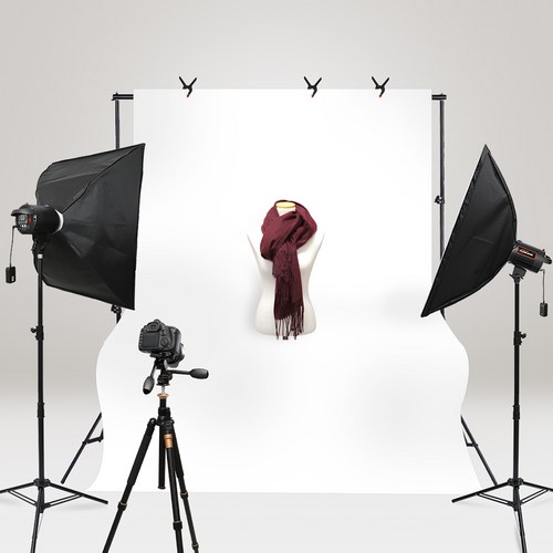 크로마키 방송 촬영 장비 링클프리 배경천 거치대 세트 화이트 세트 KIT-WR2840XL, 1개