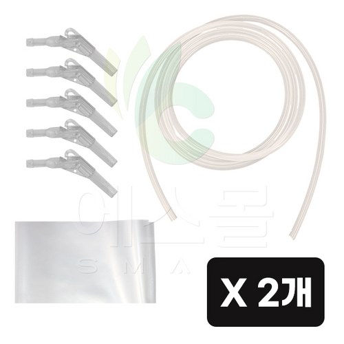 고로쇠 채취 수액 채취 연결구 부품 부속 비닐 호스 도구 자재 고로쇠물, 2개, 2구 연결구(5개) + 호스2m + 비닐2m