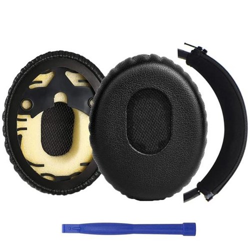 Bose QC3 QuietComfort 3 OE1 온이어 헤드폰용 교체 이어 패드 쿠션 헤드밴드 1 쌍, [01] Standard Size, [01] Earpads Headband, 1개