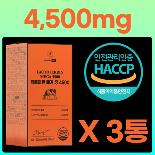 장용성 락토페린 다이어트 뱃살식약청인증 4500mg 락토페린 다이어트 300mg, 1통, 180정