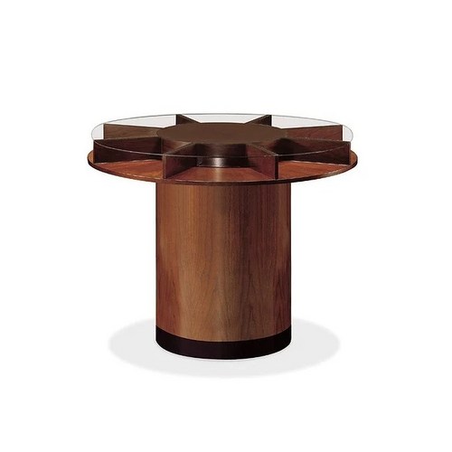 [국내제작] 은행 원형 필경대 PHO-1502 오크 월낫 관공서 학원, 월낫(짙은밤색)