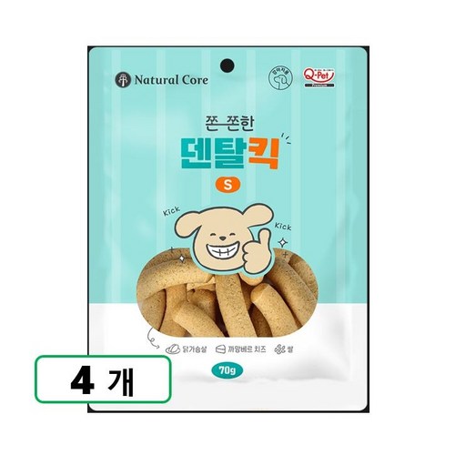 네츄럴코어 쫀쫀한 덴탈킥 S, 4개, 70g, 덴탈킥S