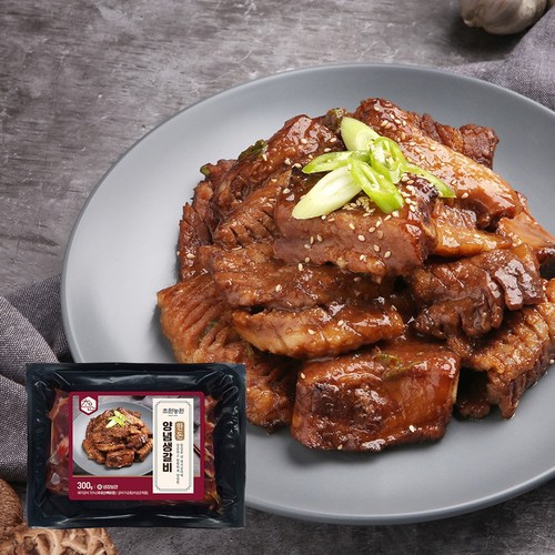 초원농원 냉장 한돈 양념생갈비 600g(300*2), 2개, 300g
