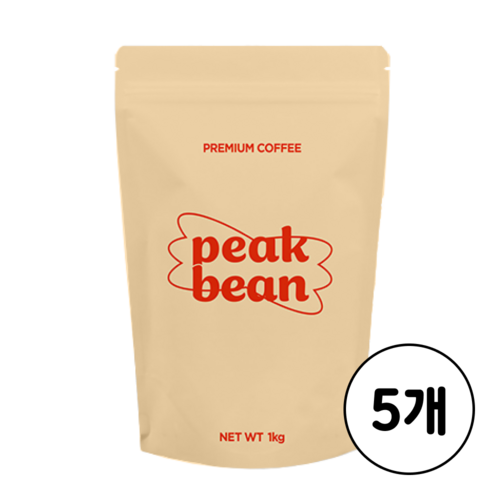 피크빈 고소한 브라질 산토스 커피 원두 홀빈, 5개, 1kg, 홀빈(분쇄안함)