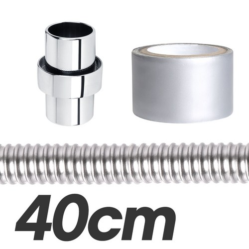 와이넷 세탁기 초간편 연장배수호스 짧은길이 40cm 80cm 120cm 연장 연결 (색상/길이선택), 1개, 실버40cm