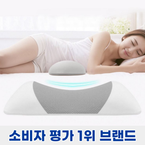 푸른잠 메모리폼 바른자세 요추 허리베개, 1개, 블랙