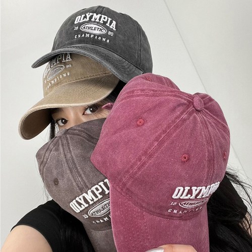 Y2K 빈티지 워싱 자수 볼캡 레터링 야구모자 6color