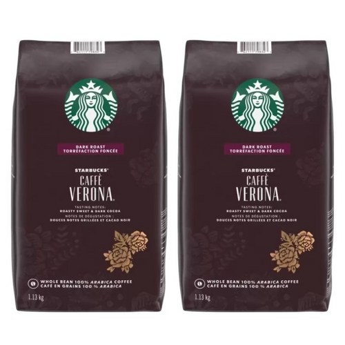 스타벅스원두 베로나 홀빈 1.13kg 로스팅원두 유통기한 상세페이지 확인, 2개, 홀빈(분쇄안함)