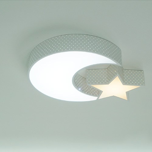 조명보라 LED 달별 투톤 키즈 방등 50W, 화이트