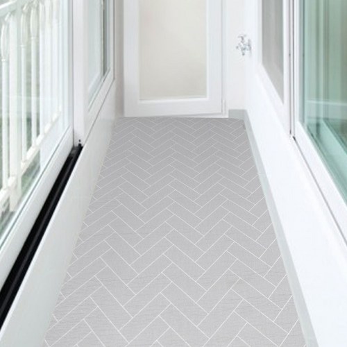 수지매트 잘라쓰는 발코니매트 그레이헤링본 100x200cm 베란다 거실, 단품