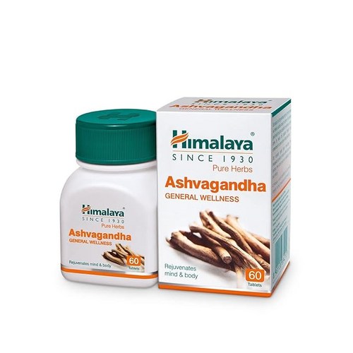 Himalaya Ashvagandha 히말라야 아슈바간다 - 일반 건강 정제 60정 | 스트레스 해소 | 몸과 마음을 젊어지게 합니다.