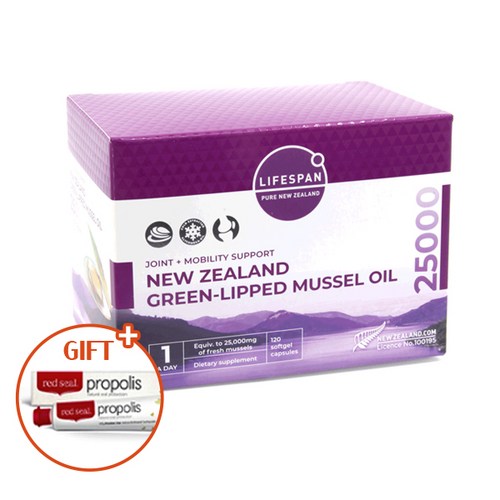 [선물증정] [초록홍합] Green Mussel Oil 250001개 [라이프스팬], 25000mg 120정