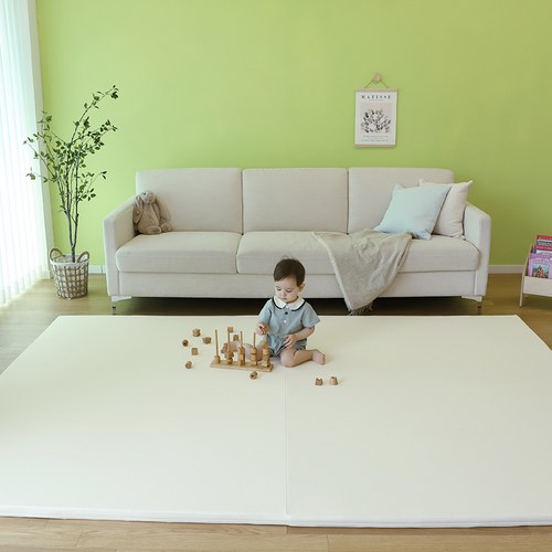 꼬망세 항균 클린매트 더블클린매트 아기 유아 층간소음 폴더매트, 크림그레이