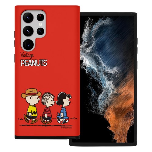 갤럭시 S24 울트라 (6.8인치) 피너츠 찰리브라운 스누피 이중 보호 범퍼 케이스