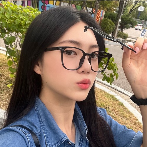 자석형 탈부착 플립업 편광 선글라스 사각 뿔테 안경 덮경 세트 시저