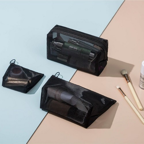 월간리빙 다용도 여행용 화장품 메쉬 파우치 3종 세트