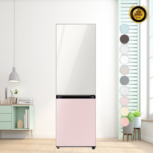 [색상선택형] 삼성전자 비스포크 2도어 키친핏 냉장고 333L 방문설치, RB33A3662AP