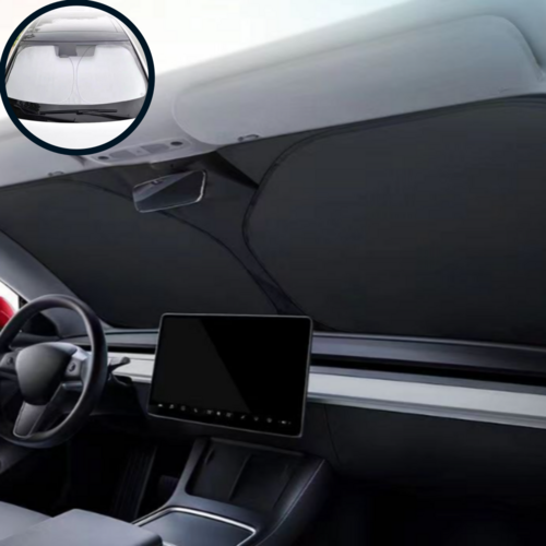 민트레이드 차량용햇빛가리개 앞유리 원터치 선블라인드, 소형, 1개, 실버블랙 양면