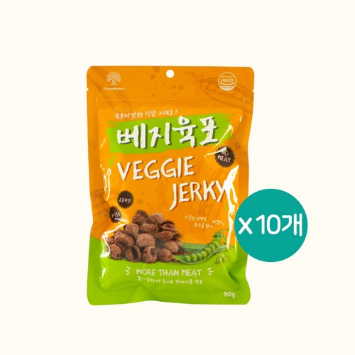 베지육포 쫄깃한 식물성 져키 애견 간식 /식물성 단백질 완두콩 첨가, 90g, 10개