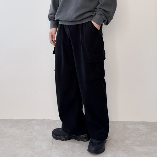 프롬코지 남자 와이드 코듀로이 카고팬츠 조거 밴딩 바지