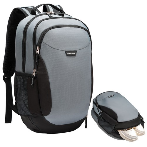 Vorspack 남여용 헬스 백팩 신발창이 달린 스포츠용 백팩 운동용 백팩 하이킹용으로 쓰입니다, 회색, 1개