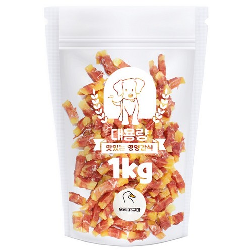미라클 강아지 대용량 간식 오리고구마 1kg, 1개, 오리고기 + 고구마