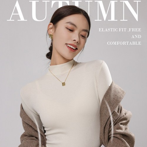 부드러운 반목긴팔티 스판슬림핏 얇은 반폴라티셔츠 4color 프리사이즈(42-65kg)