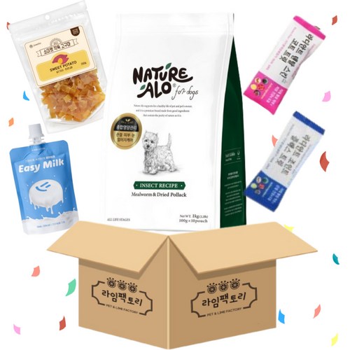 네이처알로 인섹트사료 고소애 레시피 1kg+이지밀크50ml+소미펫고구마250g+협성로하스 라디안트트릿2p, 1kg, 1개