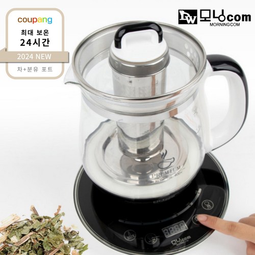 모닝컴 프리미엄 유리 티포트 건강차탕기 1.7L, DWTM-1701OS