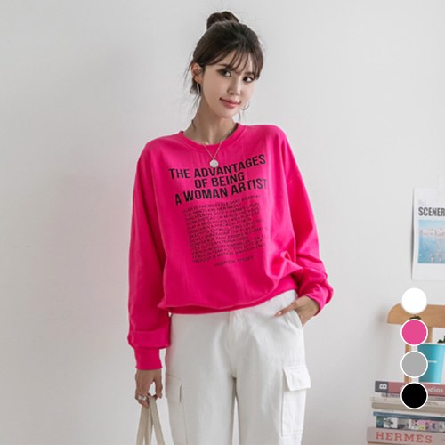 나크21 (55~99) 루즈핏 프린팅 맨투맨티 KO11-T-18