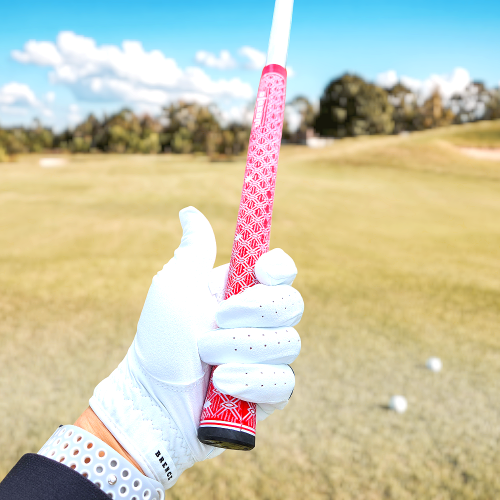 면소재 코튼패턴 미끌림방지 논****** 드라이버 아이언 이쁜 칼라그립 그립교체용품, 레드