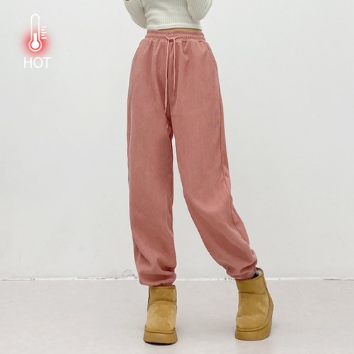 핫투 기모 와이드&조거 골덴 코듀로이 와이드 조거 팬츠 겨울 고무줄바지-5color