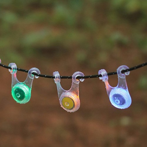 카엔 led 스트링가드 클립형 타프스트링 라이트 자전거 후미등 안전등 야간산책 캠핑전구, 그린