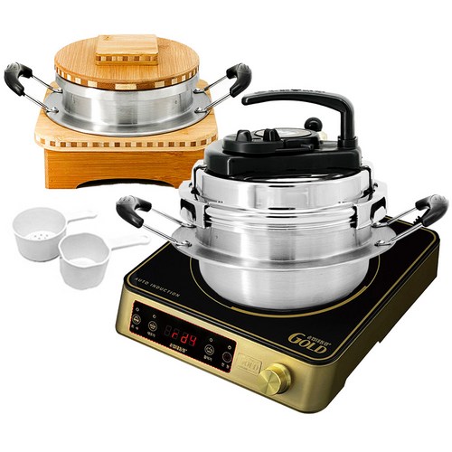 솥밥대통령 골드 GOLD 가정용 1~2인용 or 3~4인용 택1 스텐솥 인덕션 누룽지 솥밥 IH 전자동 밥솥 기계 미니 압력 1인 냄비, 3-4인용 가정용 솥밥대통령 골드