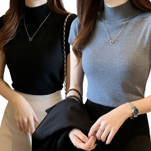 라온투유 반팔 폴라 니트티 2종 SET