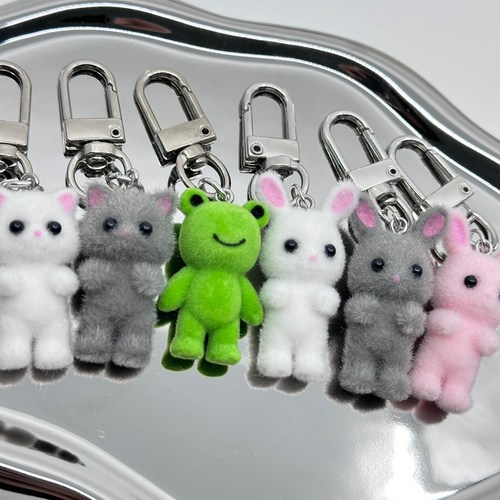 악세사리하우스 개구리 토끼 고양이 인형 키링 열쇠고리, 1개, KL 25