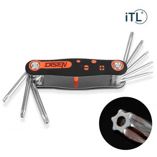 ITL 접이식 별렌치세트 휴대용 포켓 렌치 8pcs, 1개